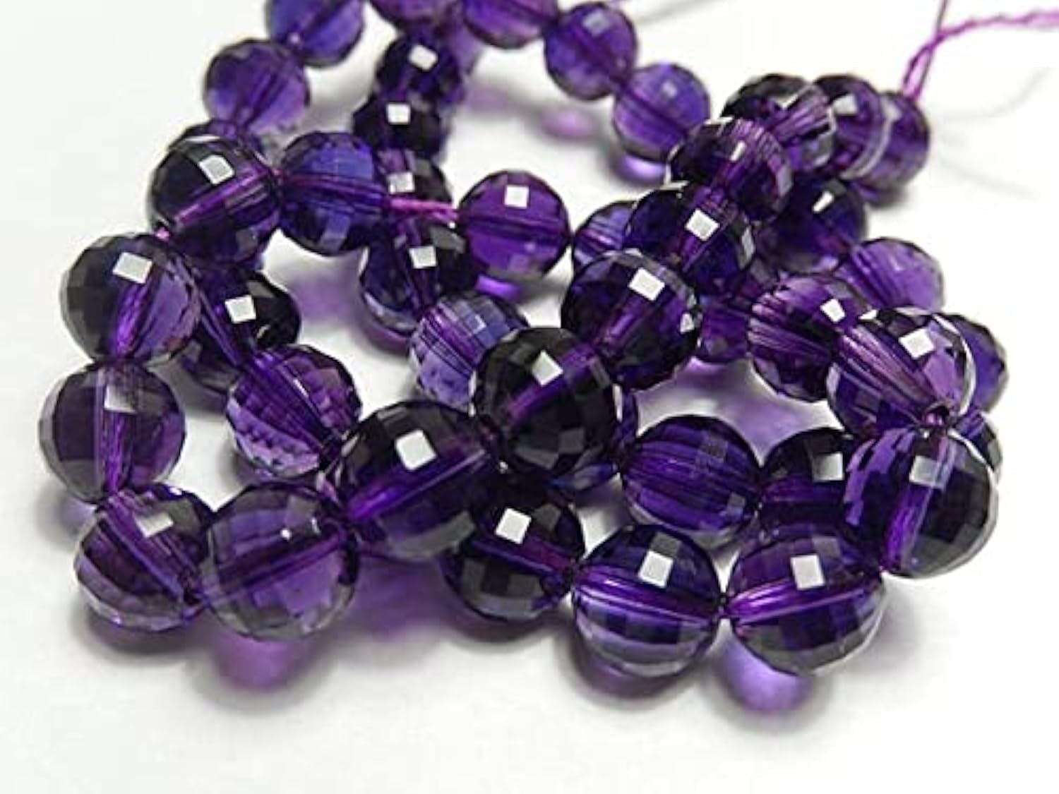 Améthyste naturelle facettée 8mm perles violettes pour bijoux en fil de 38cm