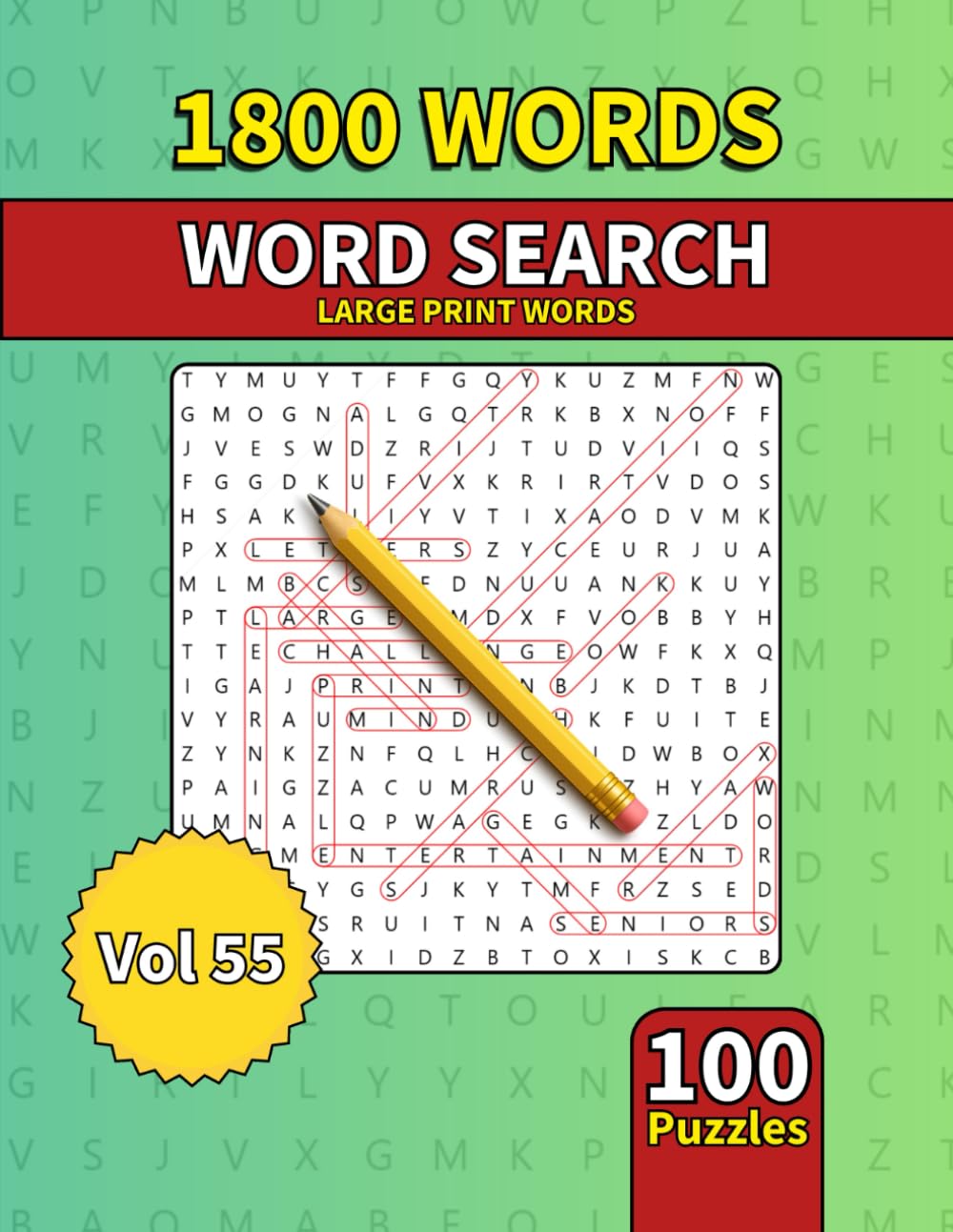 Large Print Word Search Book for Adults: 1800 Words - 100 Puzzles - Varied Themes - Perfect for Adults, Seniors & Teens - Vol 55