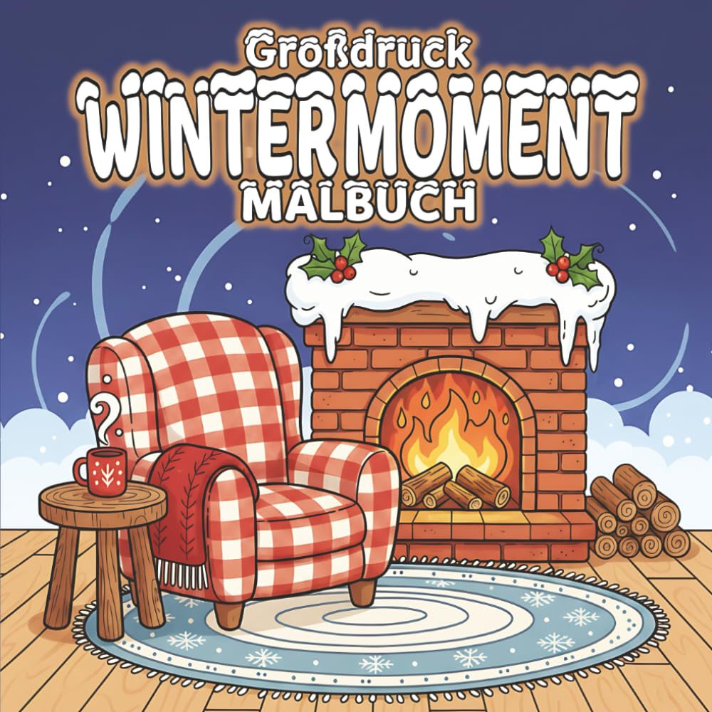 Großdruck Wintermomente Malbuch: 50 große, einfache und entspannende Wintermotive – ideal für Erwachsene und Senioren zum Ausmalen