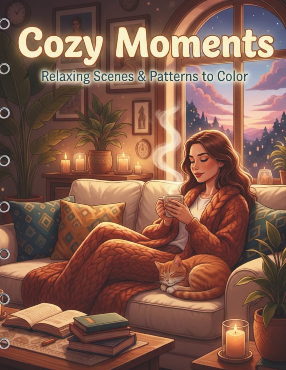Cozy Moments: A Relaxing Coloring Book for Adults: 108 Hand-Drawn Pages for Stress Relief and Mindfulness
