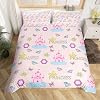 Princess Bed Linen Set 135 x 200 cm Pink Lock Duvet Cover Set for Boys Girls Fairy Tale Bedding Set 2 Pieces Dream Room Decor Pink Blue Breathable Soft Lightweight Microfibre