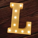 MUMUXI Marquee Light Up Letters | Large Light Up Numbers | Battery Powered and Bright with Every Letter of The Alphabet | for Wedding, Birthday, Party, Celebration, Christmas or Home Decoration (L)