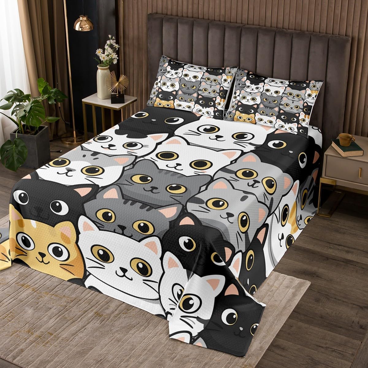 Castle Fairy Gothic Ghost Bedspread Twin Size-Halloween Themed Bedding Sets 2Pcs for Kids Girls Boys Room Decor,Horror Halloween Comforter Set Retro Style Quilt Coverlet,1 Pillowcase