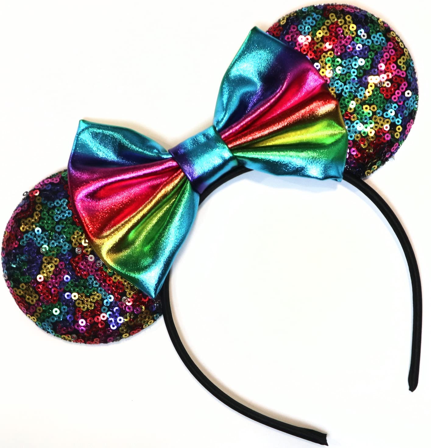 Metallic Sequin Mickey Ears Sparkle Minnie Mickey Ears Rainbow Star Confetti Sequin  main image 4