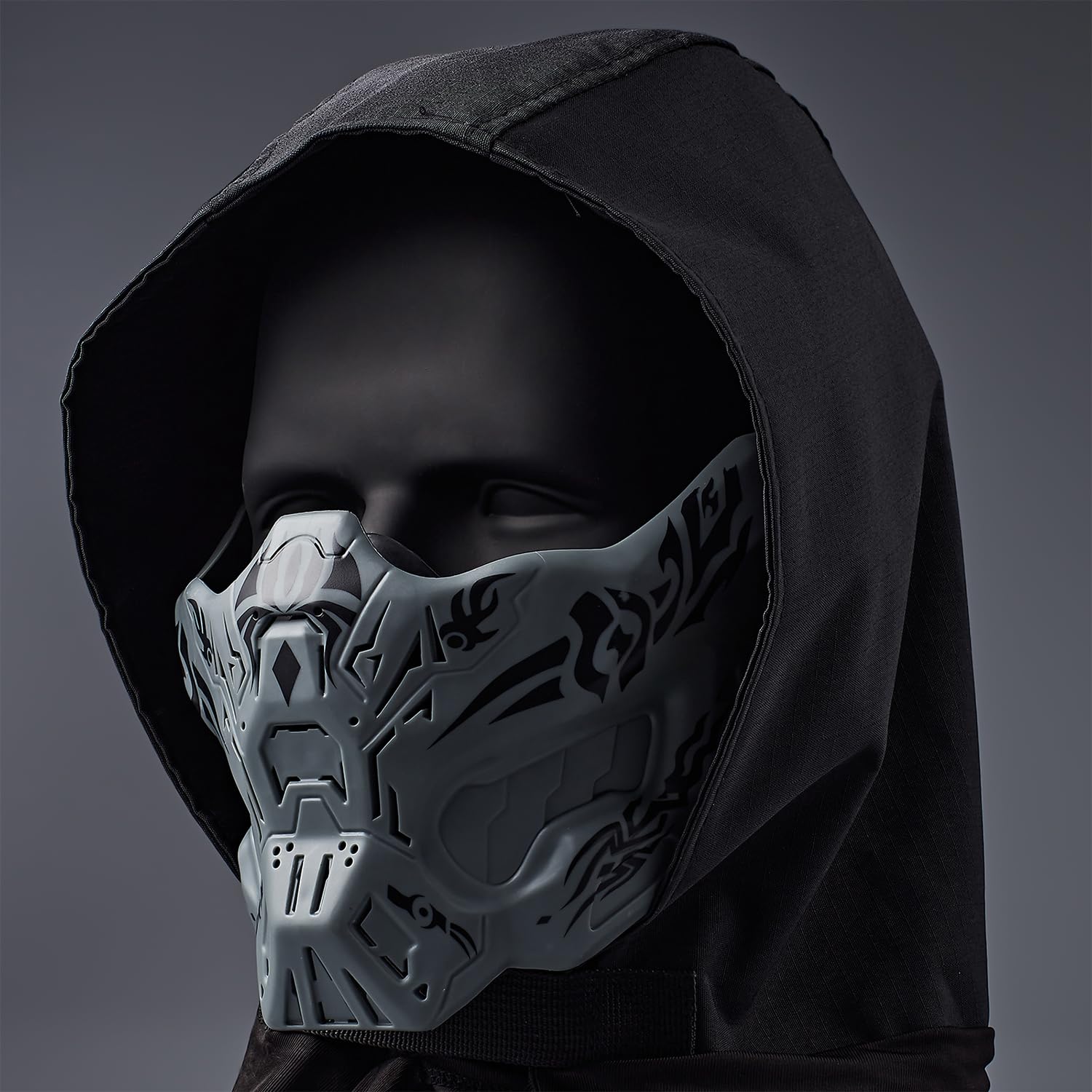 Lishuyeh Máscara de media cara para airsoft, máscara de protección táctica creativa, máscara de paintball, antiempañamiento para Halloween, cosplay, accesorios de película, paintball, CS, caza - 2