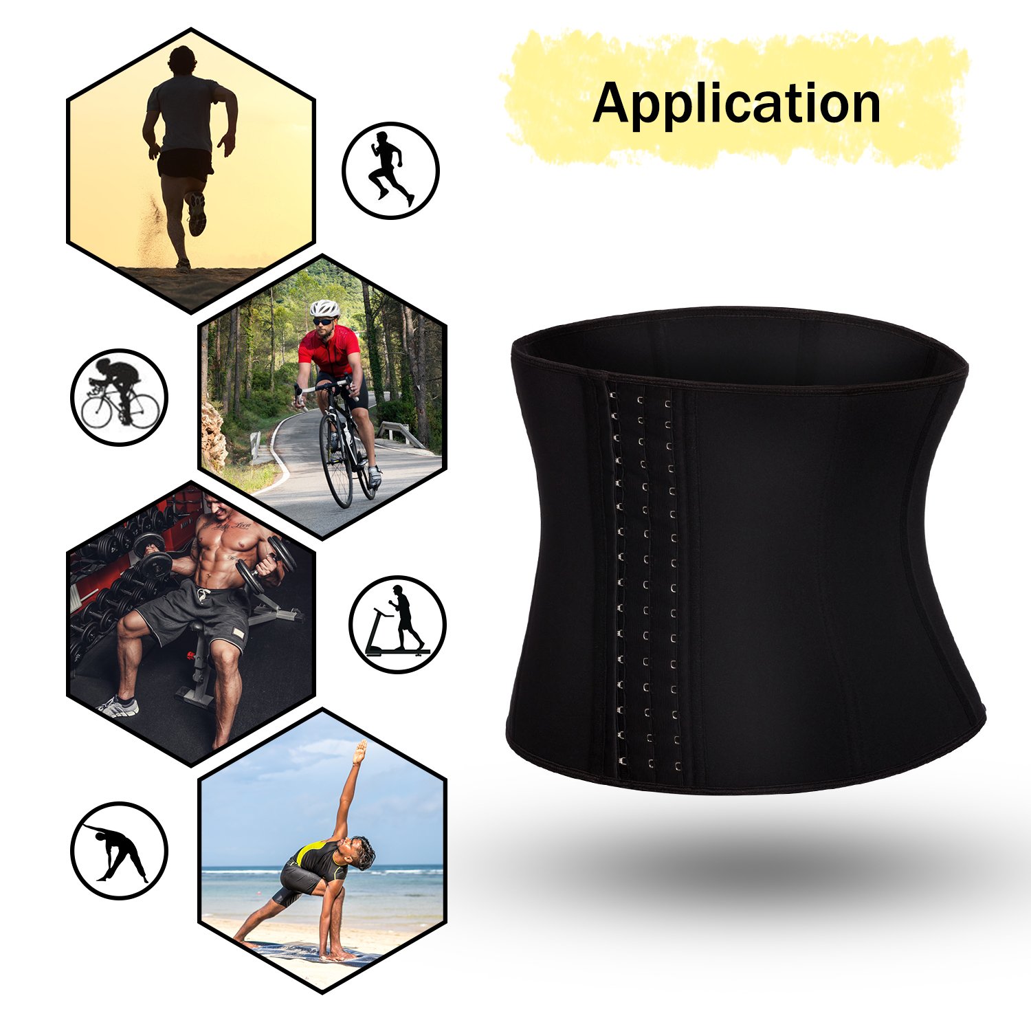 Junlan Ceinture de Sudation Abdominale pour Homme Minceur Gaine Amincissante Ventre Plat Invisible, Soutien du Dos