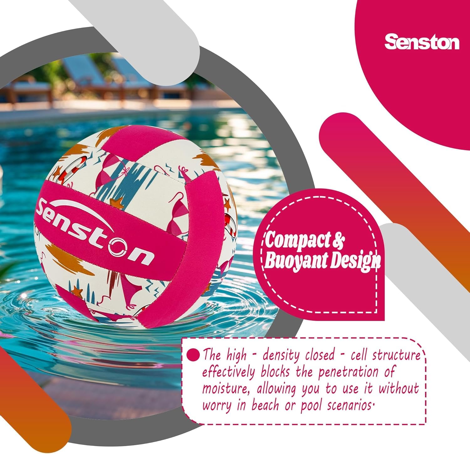 Senston Palla da Pallavolo con Pompa, Pallone Pallavolo Indoor Esterni con Tocco Morbido