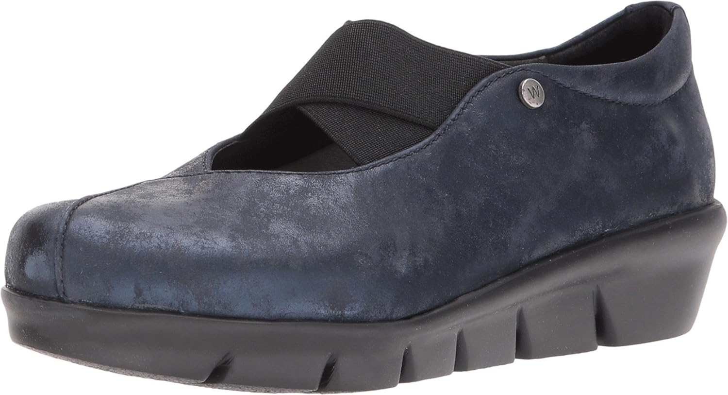 Wolky Cursa Womens Comfortable Slip-on - Extremely Lightweight- Flexible EVA Outsole - Genuine Leather - Removable Anatomically Shaped Footbed - Leather Lining - Easy Entry Elastic Navy