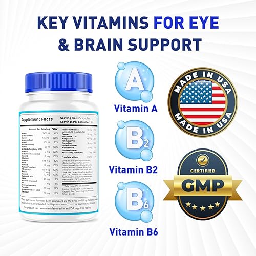 Miniatura 3 de Paquete de 2 pastillas para el cuidado de la vista - Píldoras para el cuidado de la vista 120 cápsulas durante 60 días, cápsulas de cuidado de la