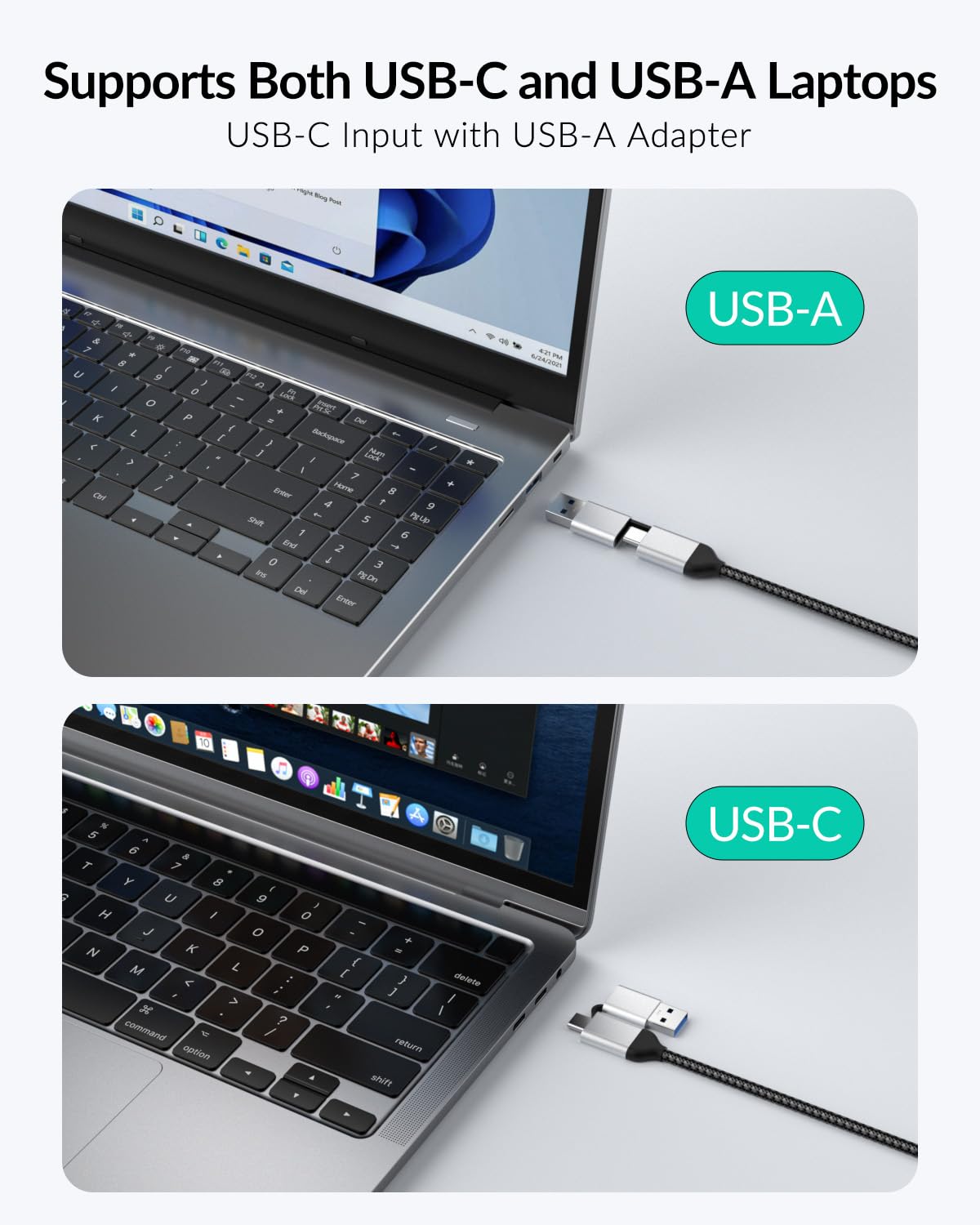 GiGimundo Station d'accueil USB C 10 en 1, Displaylink pour MacBook Air/Pro avec 2 * 4K @60Hz HDMI et 2*DisplayPort, Gigabit Ethernet, 3 * USB3.2, 100W PD, port Audio 3.5mm, pour Windows/Linux-Argenté