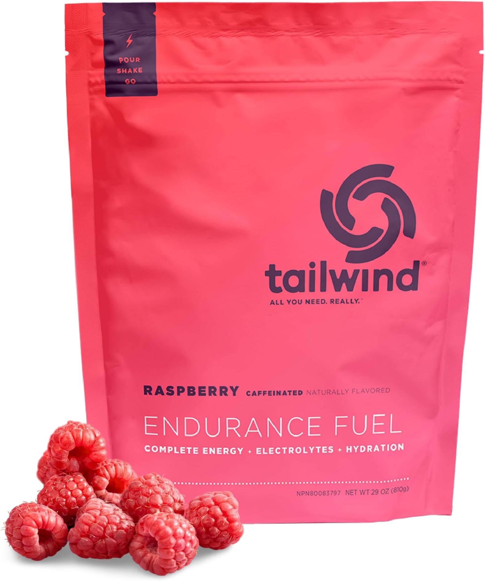 Tailwind Nutrition Endurance Fuel 30 Serving Raspberry Buzz - Caffeinated