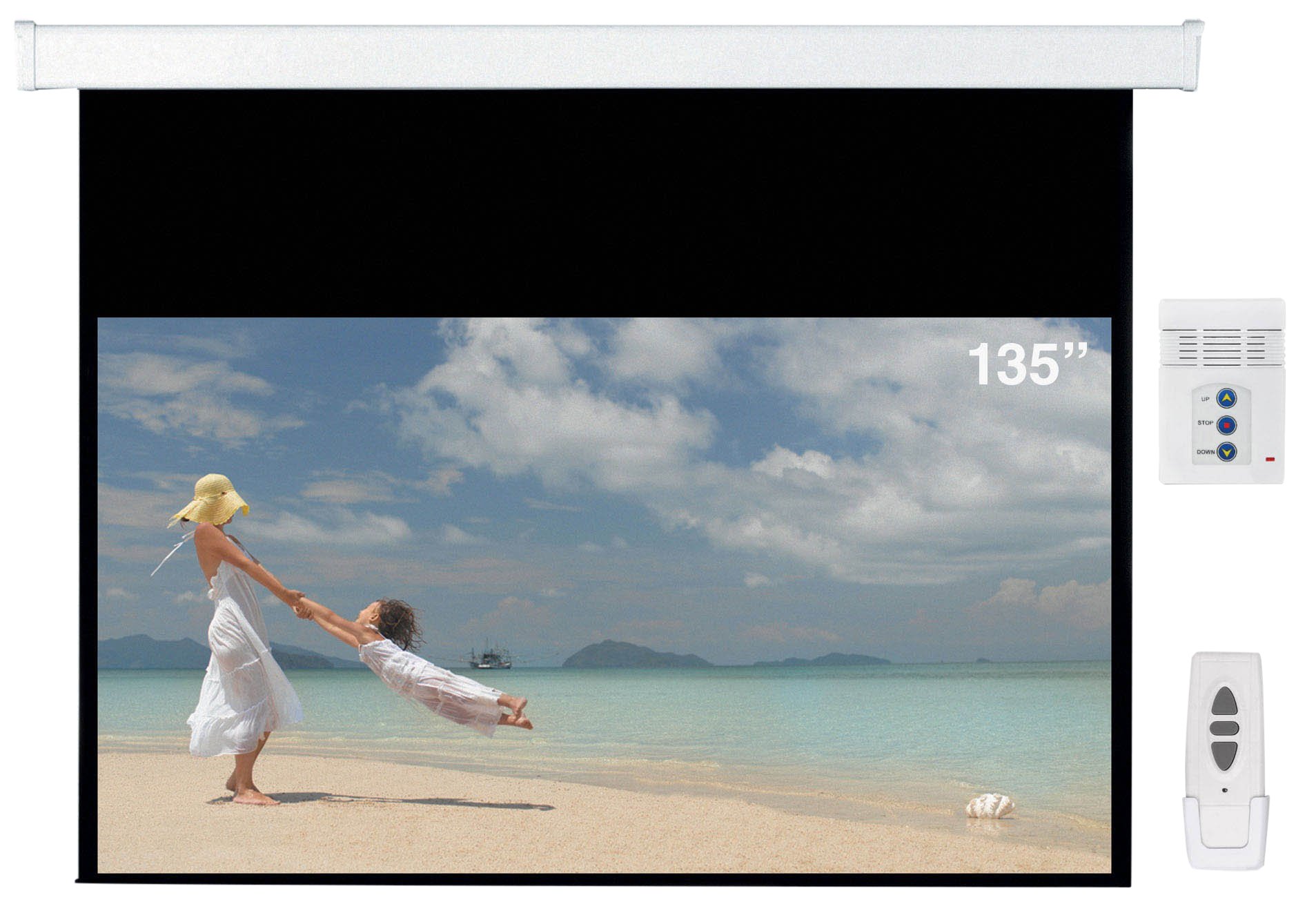 e 169-3080 motorizzato per schermo proiettore, 300 x 168 cm, colore: bianco