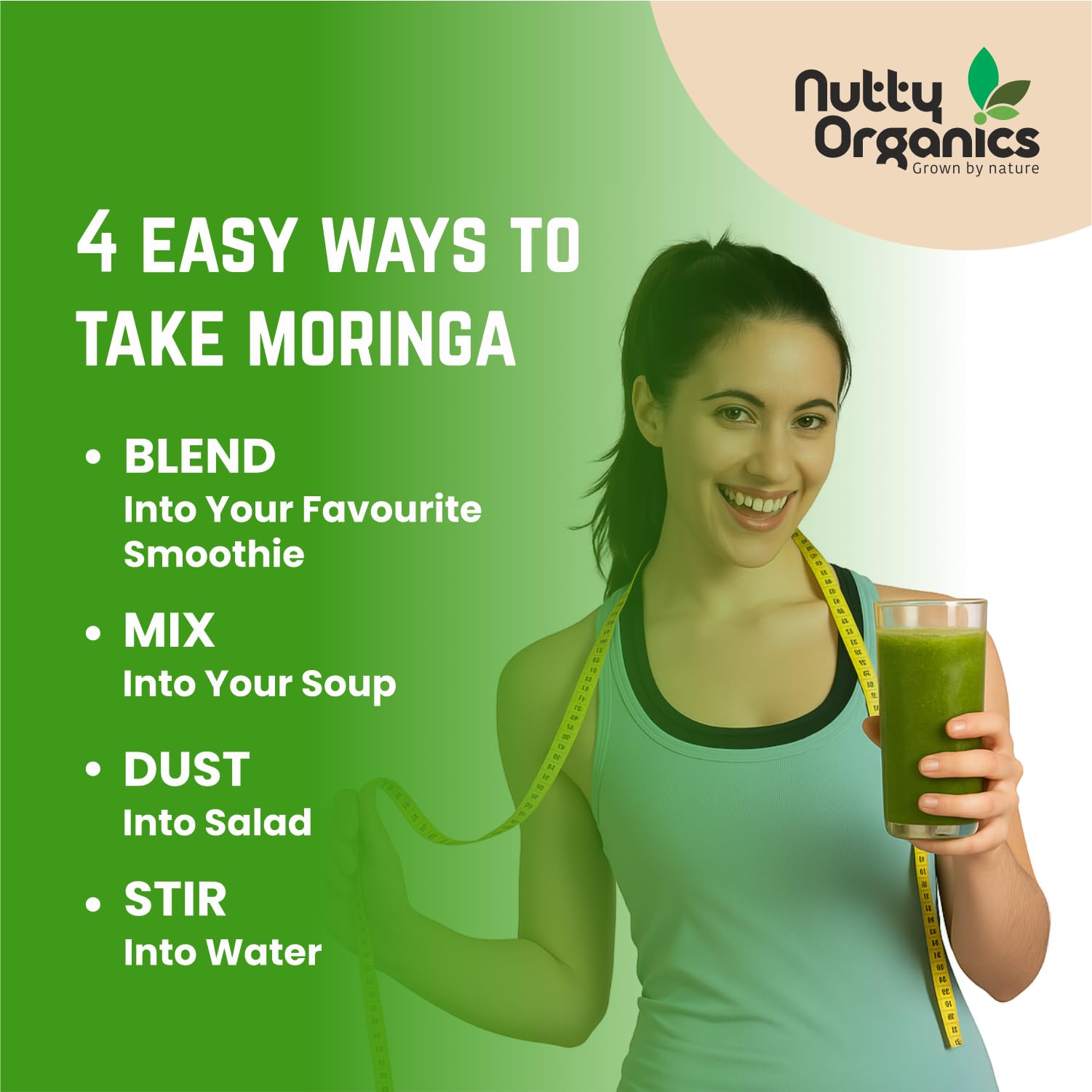 NUTTY ORGANICS Moringa Leaf Powder – USDA Organic Certified – Superfood for Energy, Immunity & Detox – 200 Gram – Non-GMO, Vegan, GMP & India Organic Certified — Amazon image 9