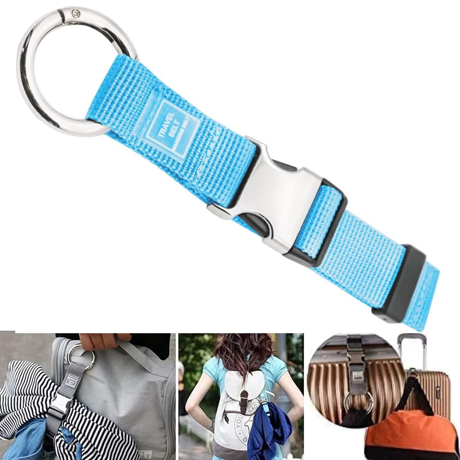 Cinghie per bagagli, bagagli aggiungere una cinghia per borsa, viaggio must have, alta elasticità, cintura regolabile con fibbie (arancione