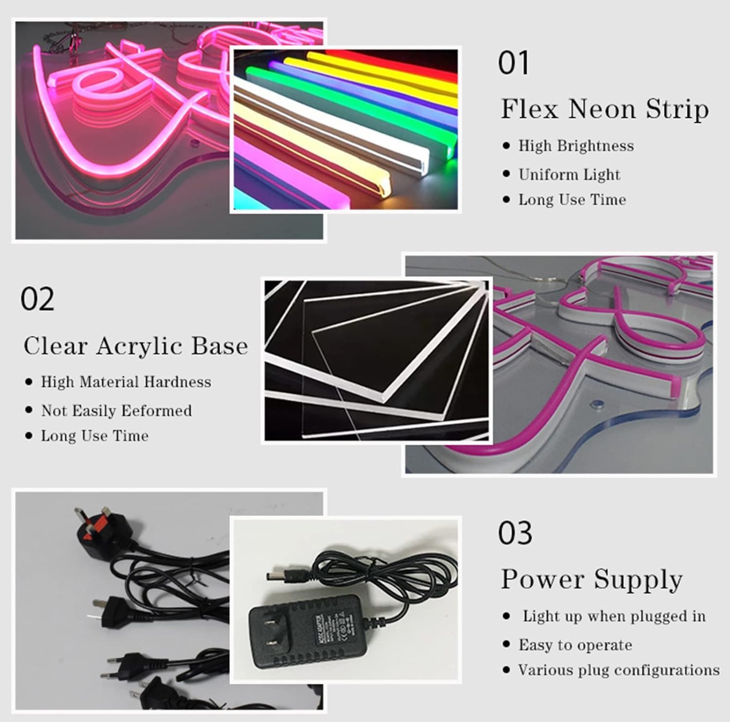 Neonowy znak świetlny LED Let's Party Neonowy znak, Neonowe światła LED na Boże Narodzenie Dekoracja urodzinowa Lampy tła Wall Art Home Bar Pub, 60x26cm