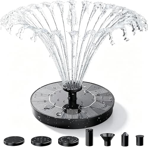 AISITIN Solar Fountain Pump with 6 Nozzles, 2026 Solar Bird