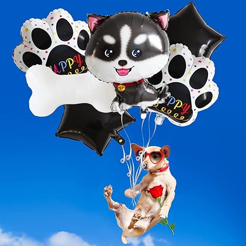 Miniatura 5 de Globos de hueso de perro con estampado de patas de perro para decoración de cumpleaños de cachorrosuministros de fiesta de cumpleaños de perro