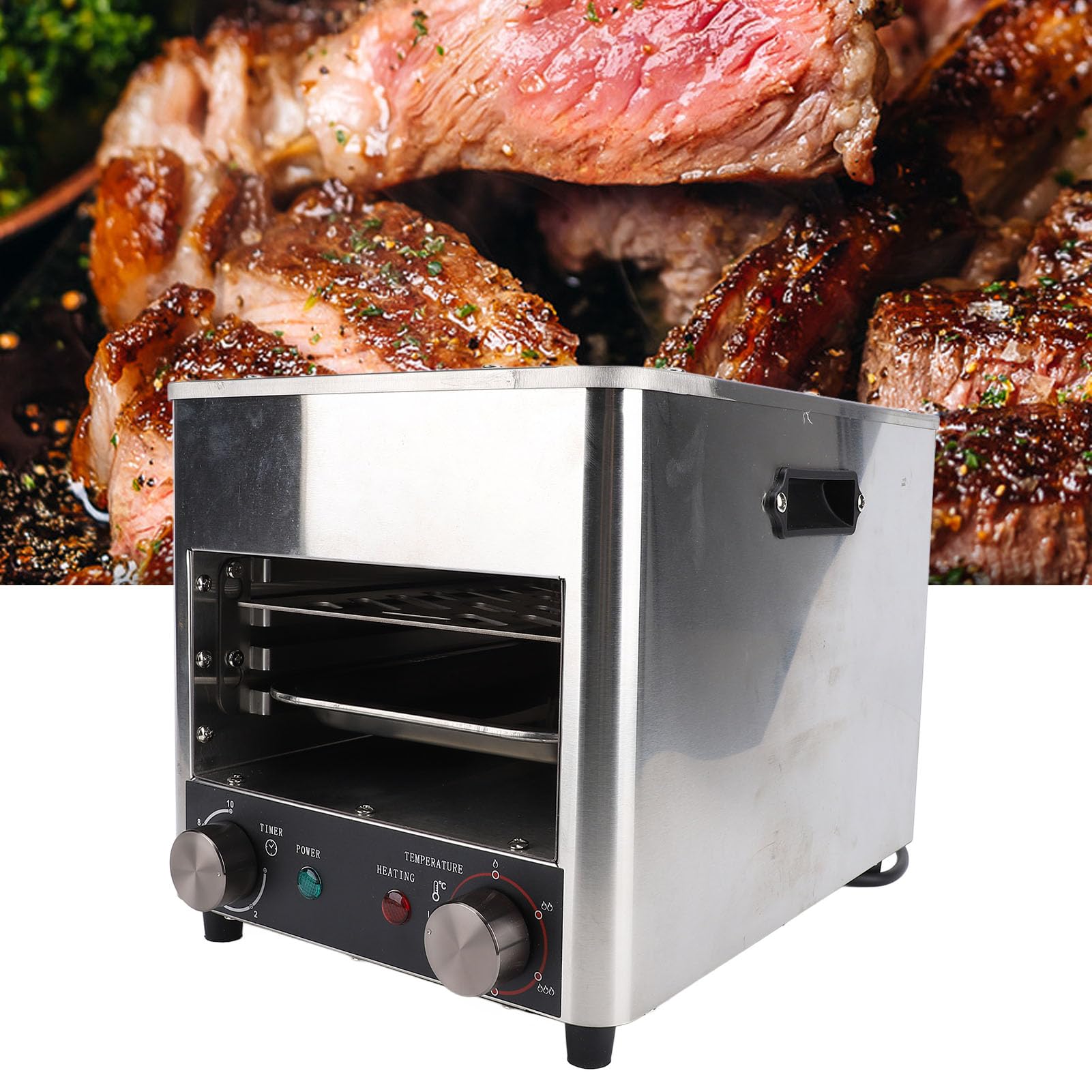 Komercyjny Grill do Steków, 1700 W Bezstopniowa Regulacja Automatyczny, Bezdymny, Elektryczny Grill do Steków do Użytku Komercyjnego na Ciasto do Pizzy (wtyczka UE 220V)