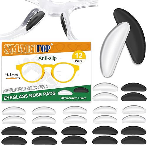 Miniatura 8 de Almohadillas adhesivas para la nariz, 12 pares de almohadillas ultra finas de 0.069 pulgadas con respaldo súper adhesivo, silicona antideslizante