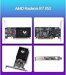 MOUGOL AMD Radeon R7 350 4GB Carte graphique à profil bas, double HDMI Ports pour Multi-Moniteur, 4GB GDDR3 128-Bit, SFF Carte vidéo de demi-hauteur pour bureau Slim PC, Prise en charge de Windows 10/8.1/7 Ordinateur GPU