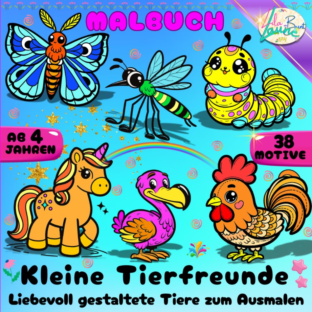 Kleine Tierfreunde: Liebevoll gestaltete Tiere zum Ausmalen