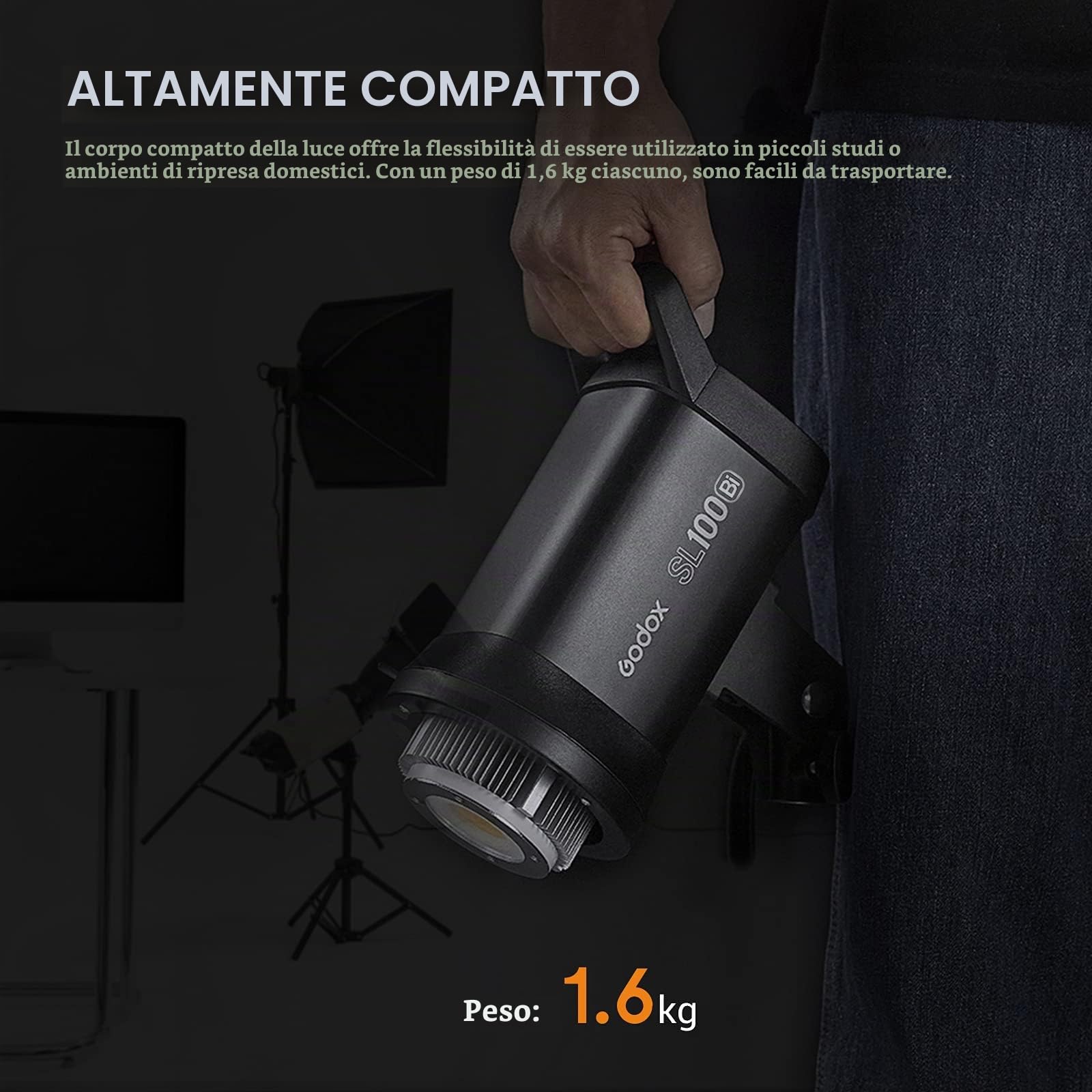 Godox SL100Bi 100W Luce Video LED Bicolore 2800K-6500K Luci Fotografico Uscita Continua Bowens Mount per Registrazione Video Foto Studio Fotografico | CRI96 TLCI97 Uscita Continua, 11 Modalità FX, Bowens Mount, per Youtube Registrazione Video Foto Studio