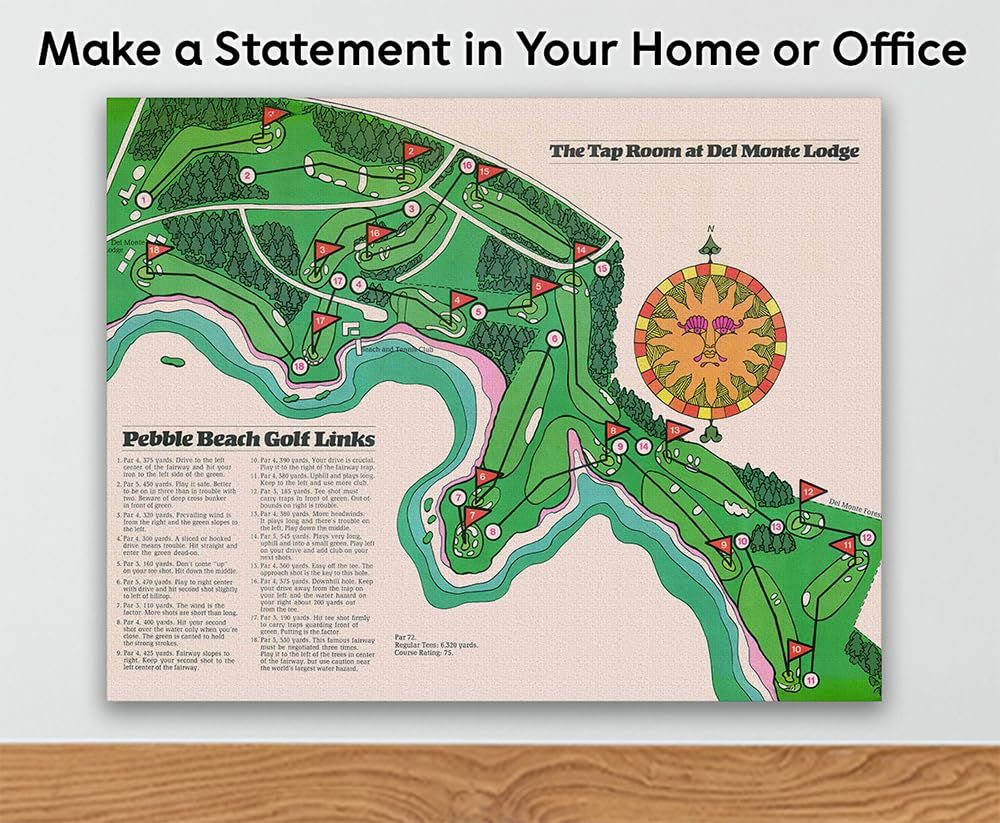 Amazon.com: 1970s Pebble Beach Golf Map - Vintage Golf Course