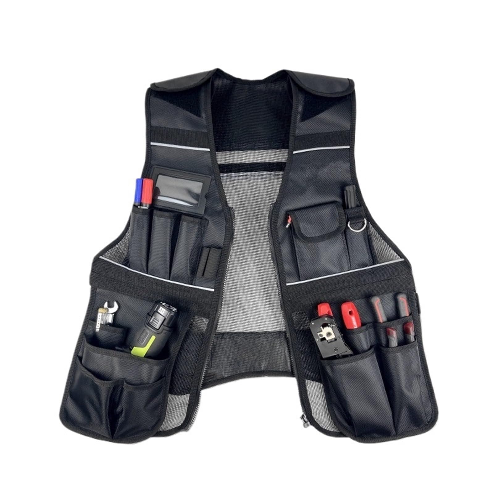 Chaleco de Trabajo Multi Functional Tool Vest Nylon Mesh Breathable Design Available All Year Round Construction