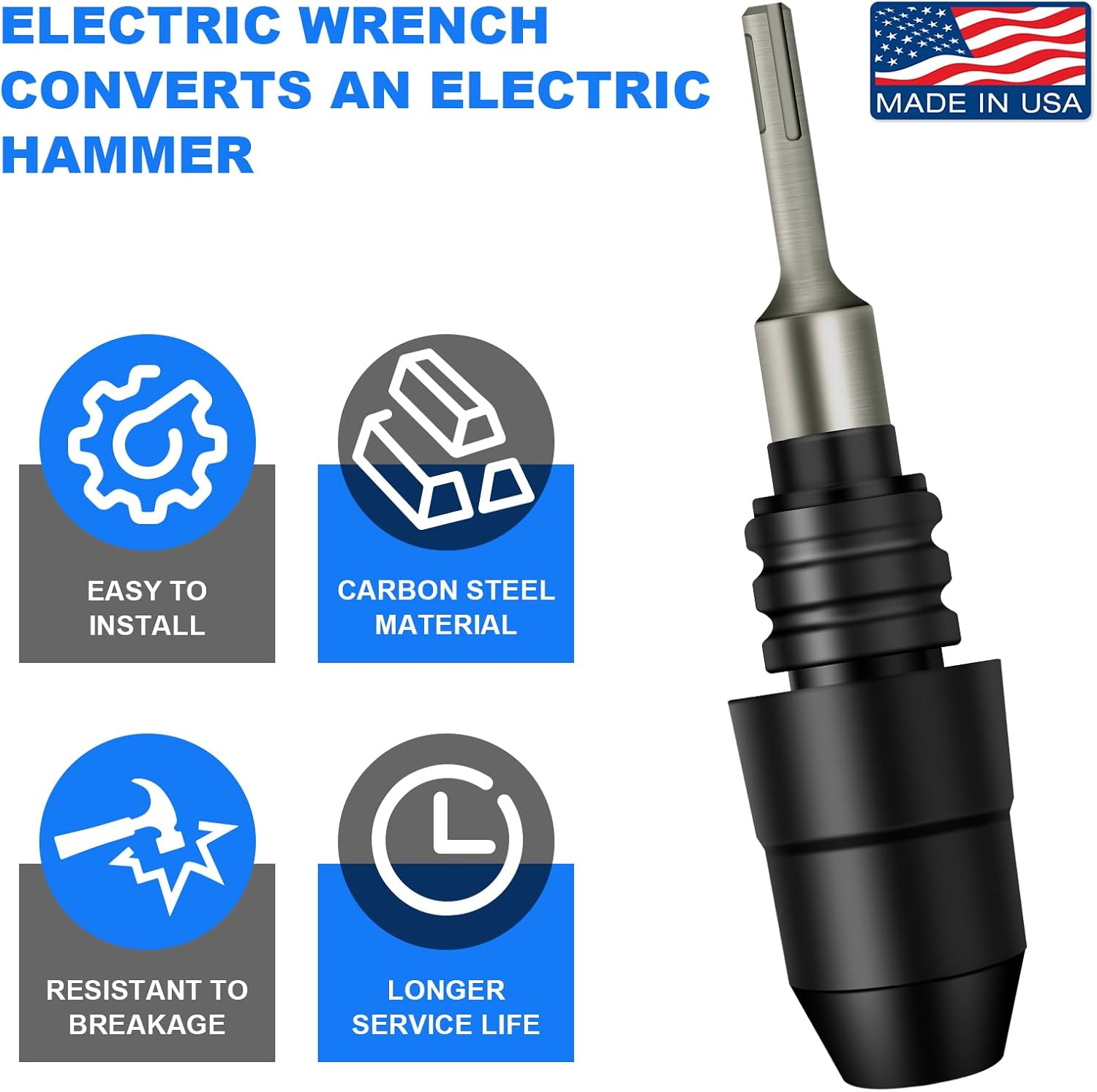 SD FACTORY ロータリーハンマー用SDS-Plus - SDS-Maxアダプター、長さ8