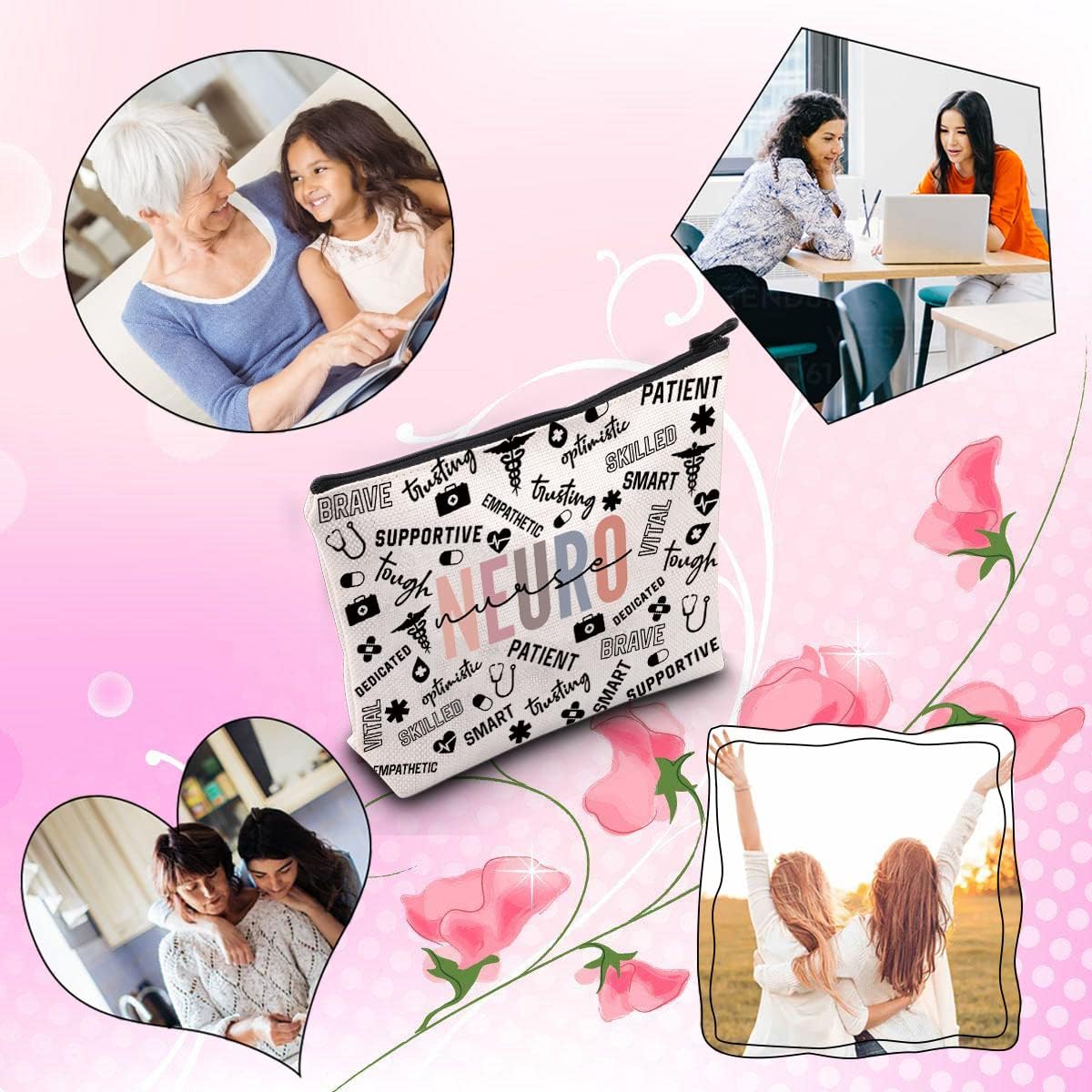 TSOTMO Neuro Nurse Thank You Gift Neuro Teacher Gift Neuro Nurse Graduation Gift Zipper Makeup Bag (Neuro) - Image 6