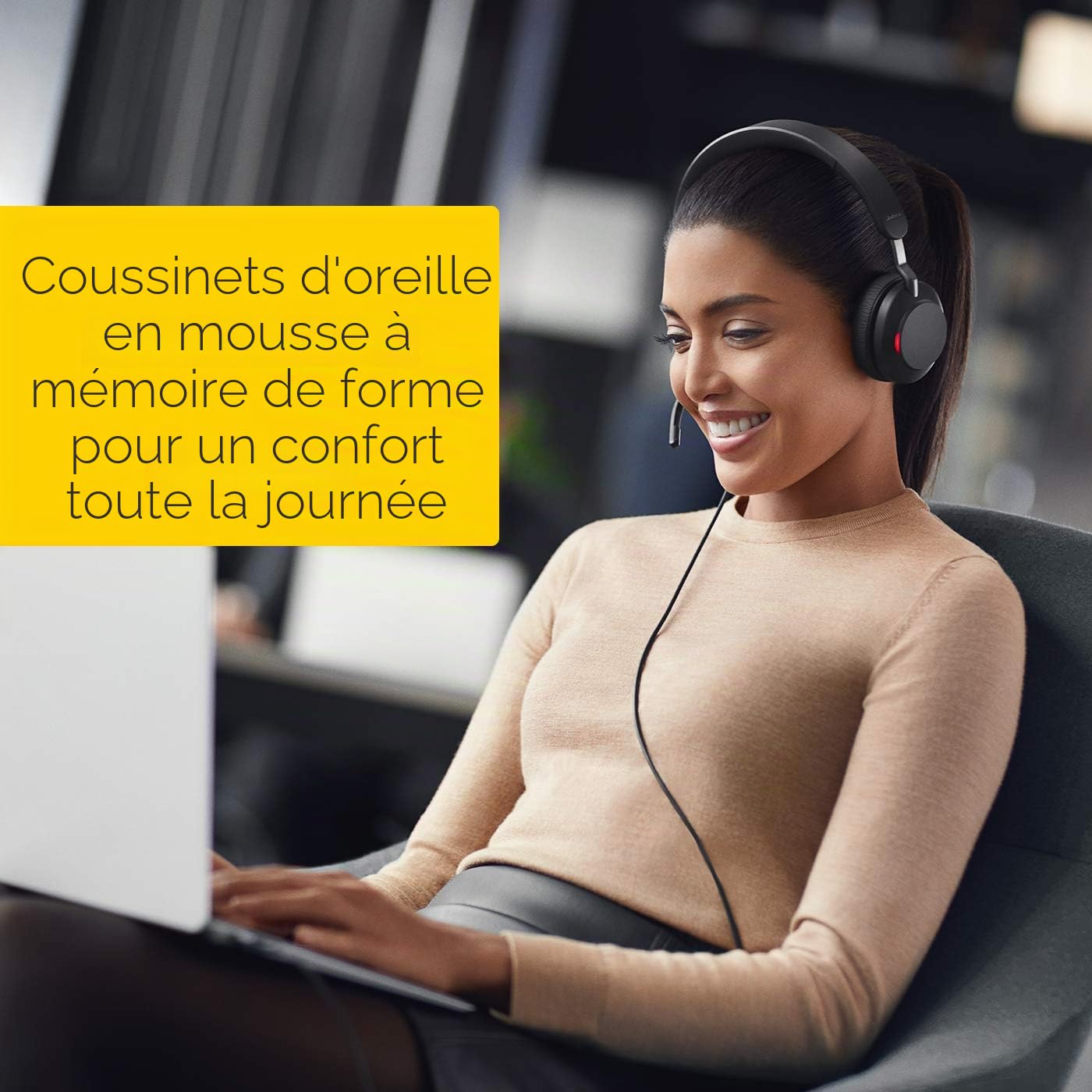 Jabra Evolve2 40 SE Casque stéréo Filaire antibruit avec Technologie d'appel à 3 micros et câble USB-A Fonctionne avec Toutes Les Plateformes de Communication unifiées telles Que Zoom et Google Meet