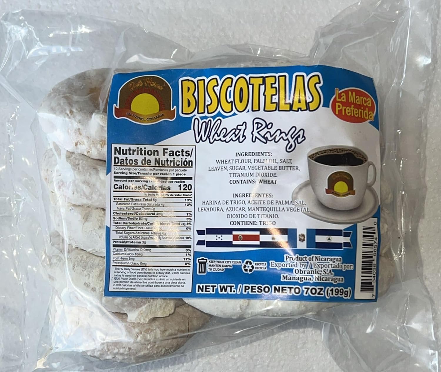 Biscotelas Wheat Rings, Traditional Nicaraguan Cookies, 7 oz, Product of Nicaragua
