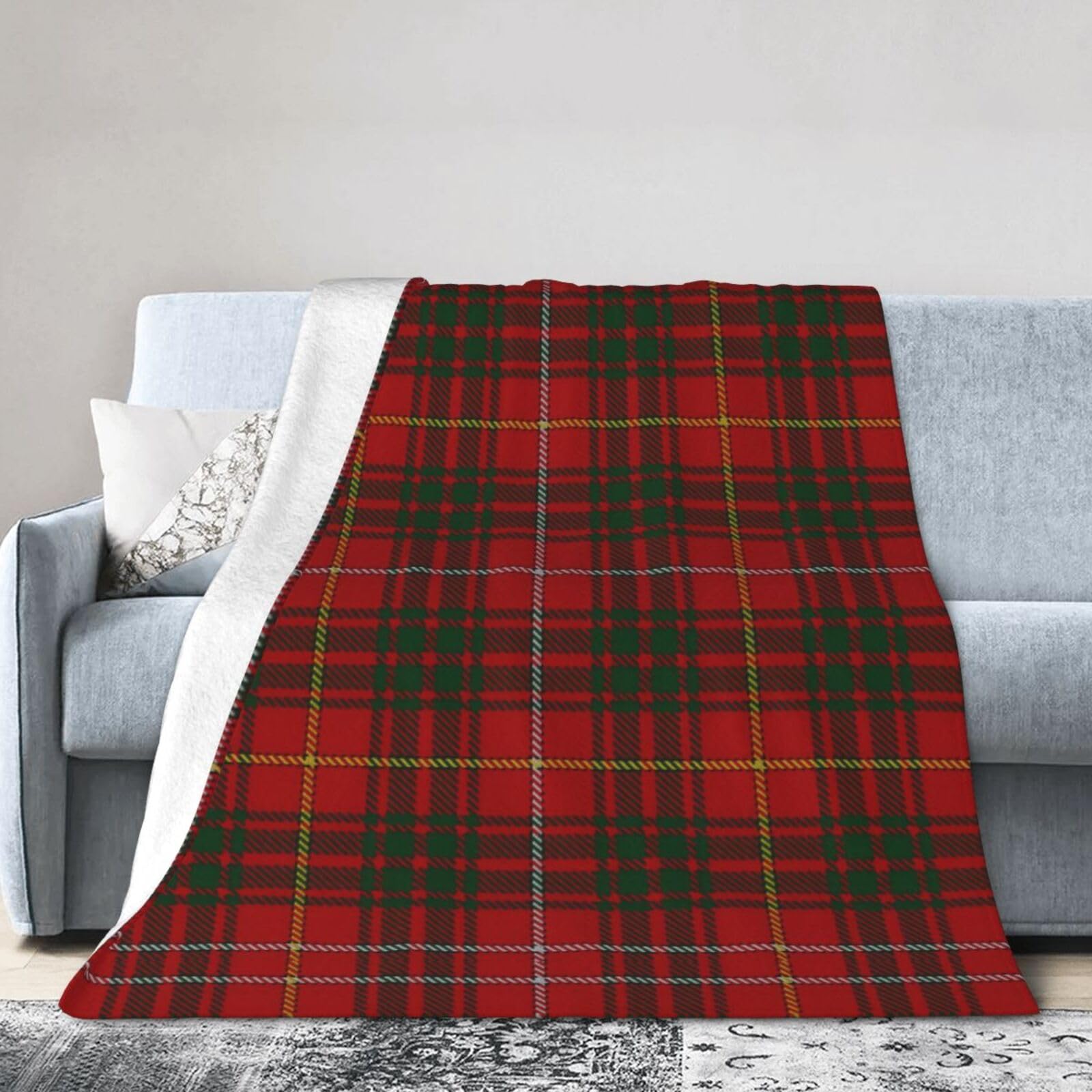 ERTDFXCV Scottish Clan Bruce Tartan Plaid Blanket 60"x50"