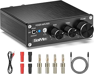 Mini Bluetooth Amplifier Home Audio for Speakers, 2×80W 2.1 Channel Digital Class D Integrated Amp with 24-Bit 192kHz DAC and Optical Coaxial AUX Headphone Line Out Jack