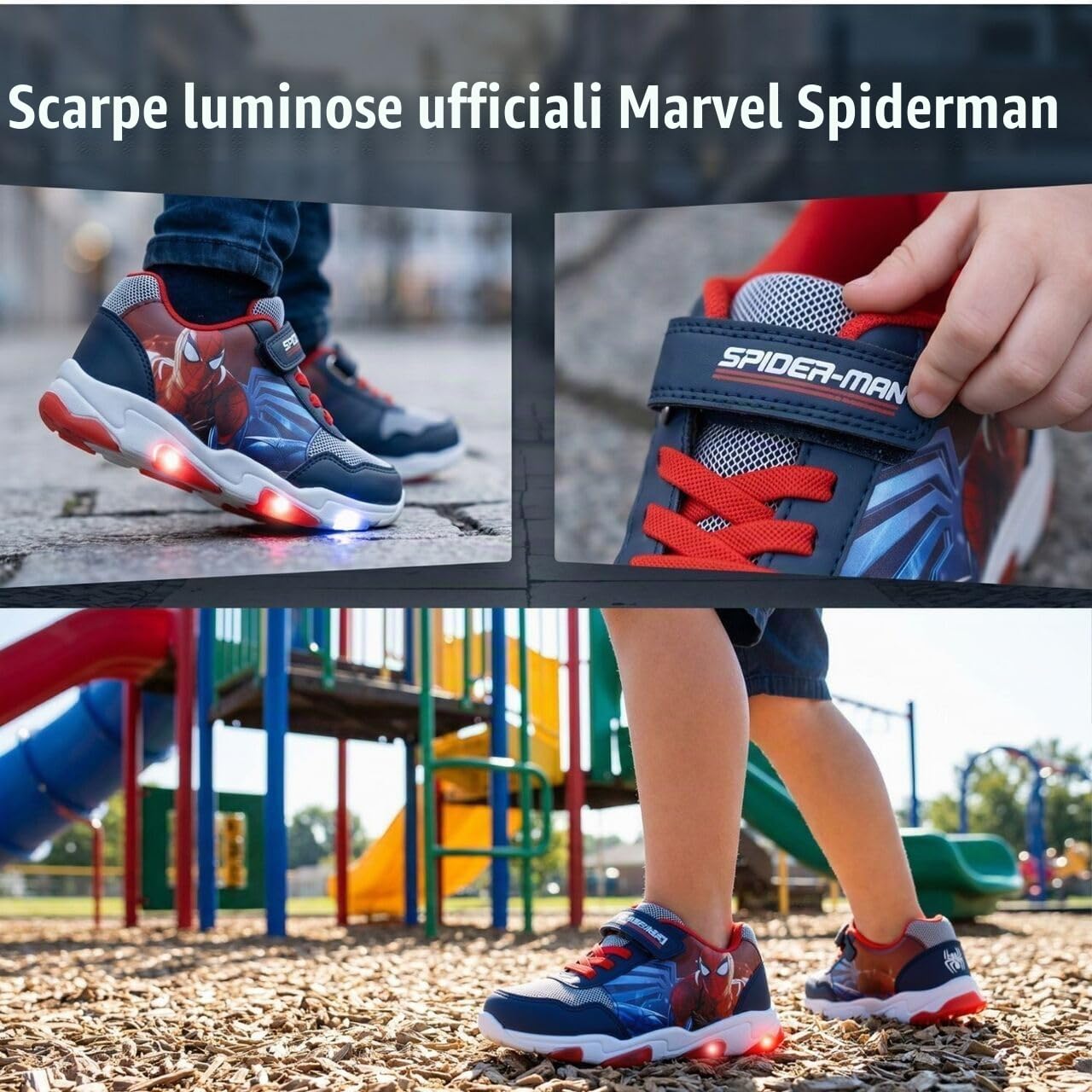 Leomil Spiderman Scarpe Bambino con Luci Sneakers 25, Blu | Scarpe da ginnastica per bambini, con Spiderman, Perfette per la scuola e il tempo libero, Marvel, Regalo di compleanno