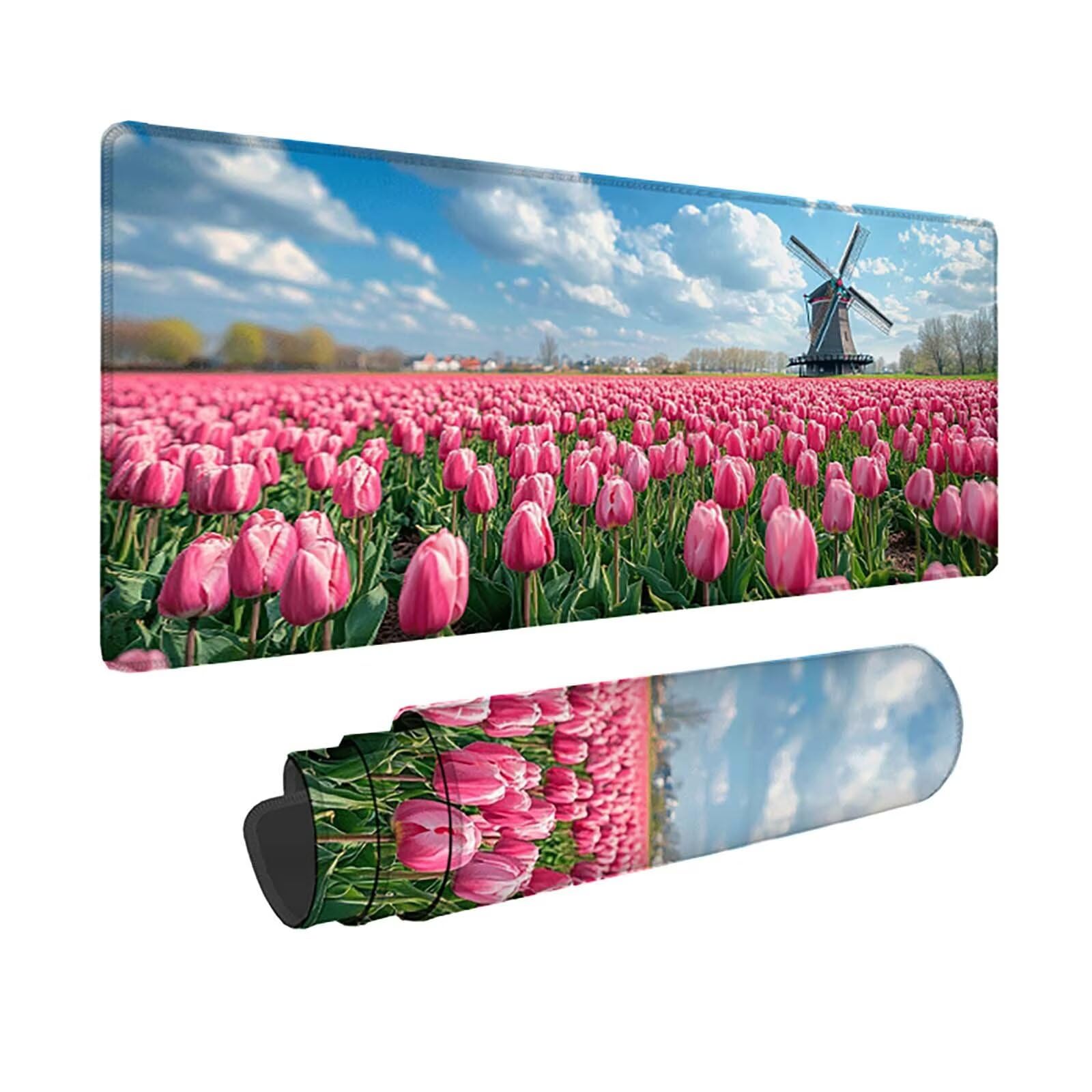 Tapis souris moulin à vent imperméable avec bords cousus - 8