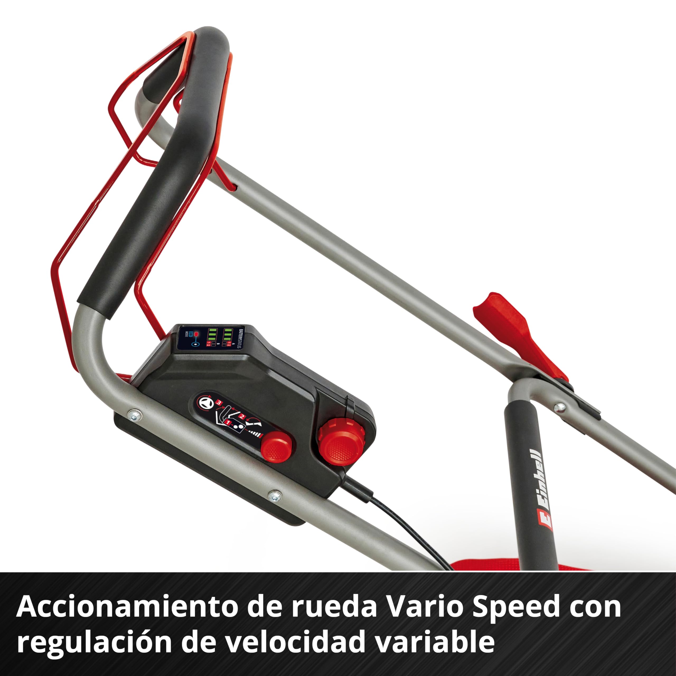 Einhell Professional Cortacésped con batería GP-CM 36/47 S Li BL Power X-Change (36 V, 47 cm de ancho de corte, hasta 700 m², sin escobillas, cesta 65 L, incl. 4x4,0Ah baterías, 2x Twincharger)