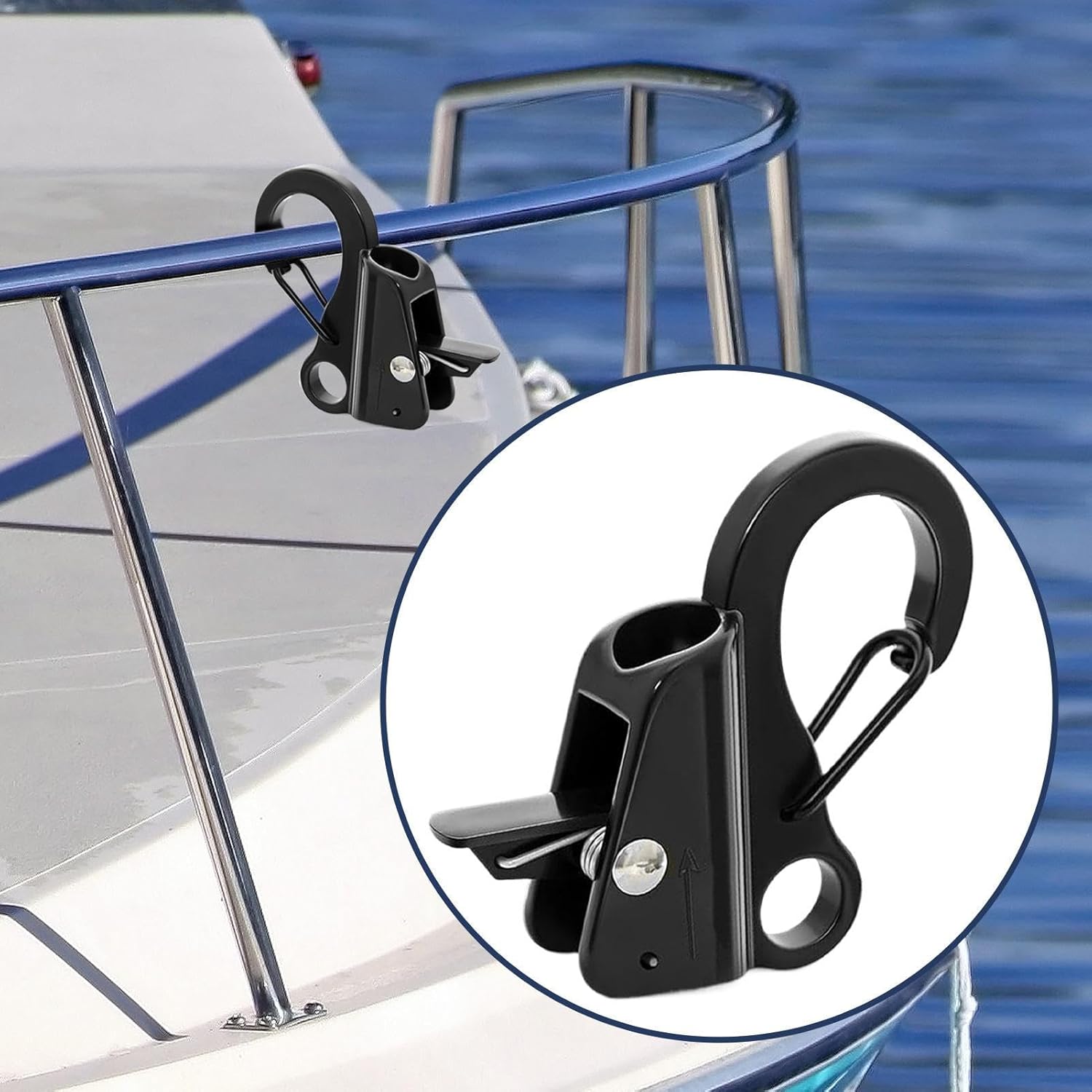 Sliding Anchor Hook Anchor System Quick Release Stainless Steel Adjustable Clips for Kayaks Fishing Camping Navigation