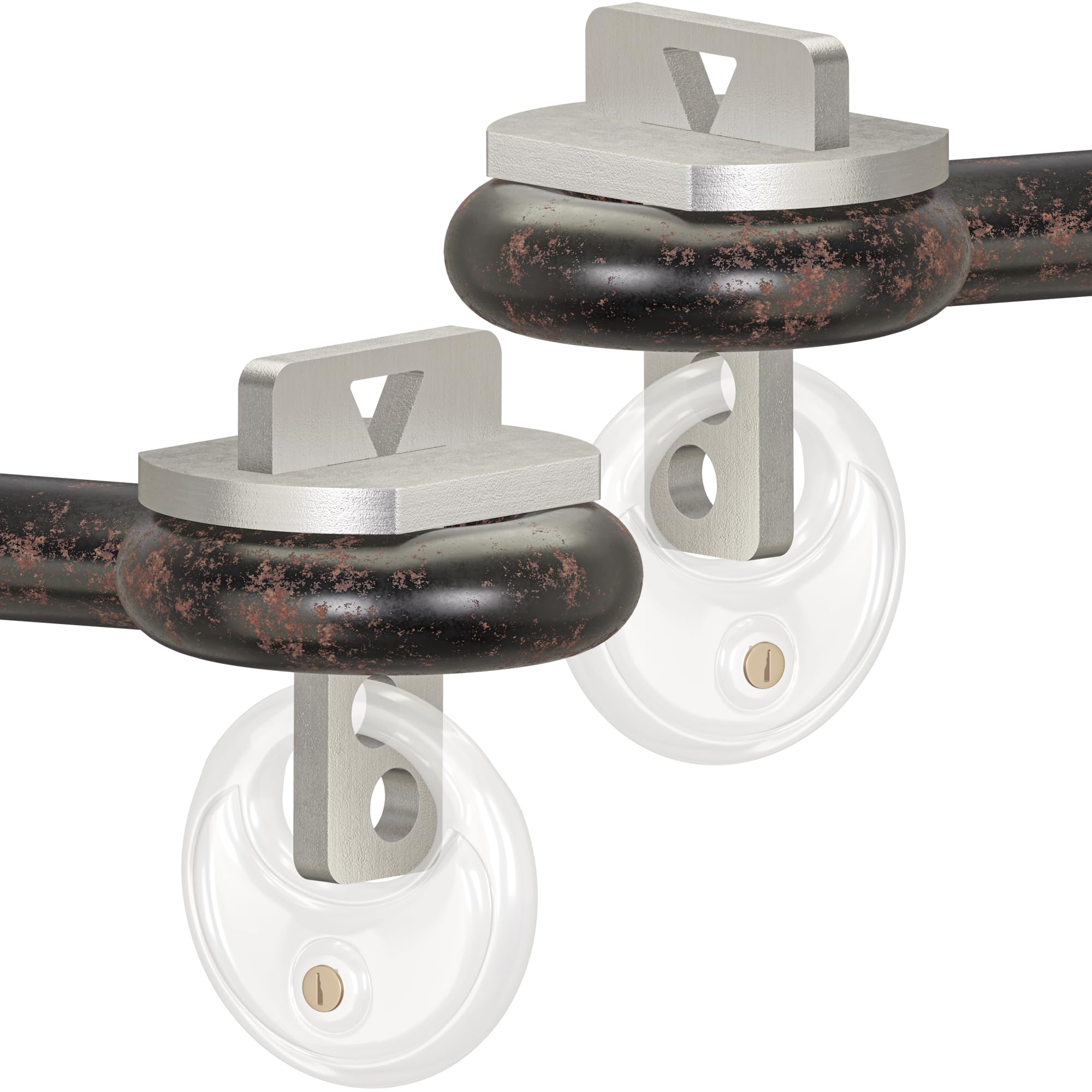Blokada do przyczepy, zabezpieczenie przed kradzieżą, zabezpieczenie przed kradzieżą, do przyczep ciężarowych, oczko pociągowe od 40 mm do 50 mm, stal nierdzewna, bez zamka, 2 sztuki