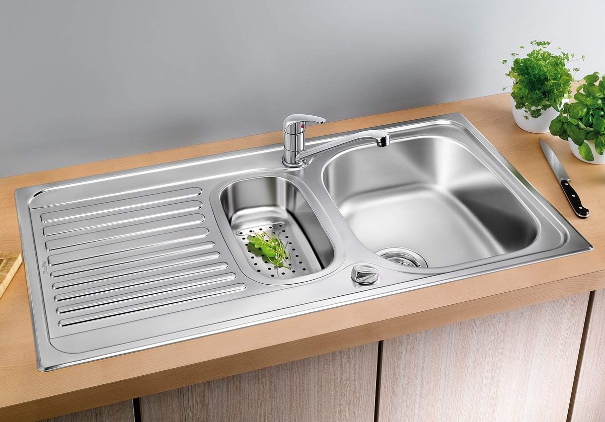 Free Shipping 🛒 Blanco Toga 6 S Basic 516997 Reversible Sink Basin without Strainer Bowl for 60 cm Cabinets Natural Silver Stainless Steel Finish