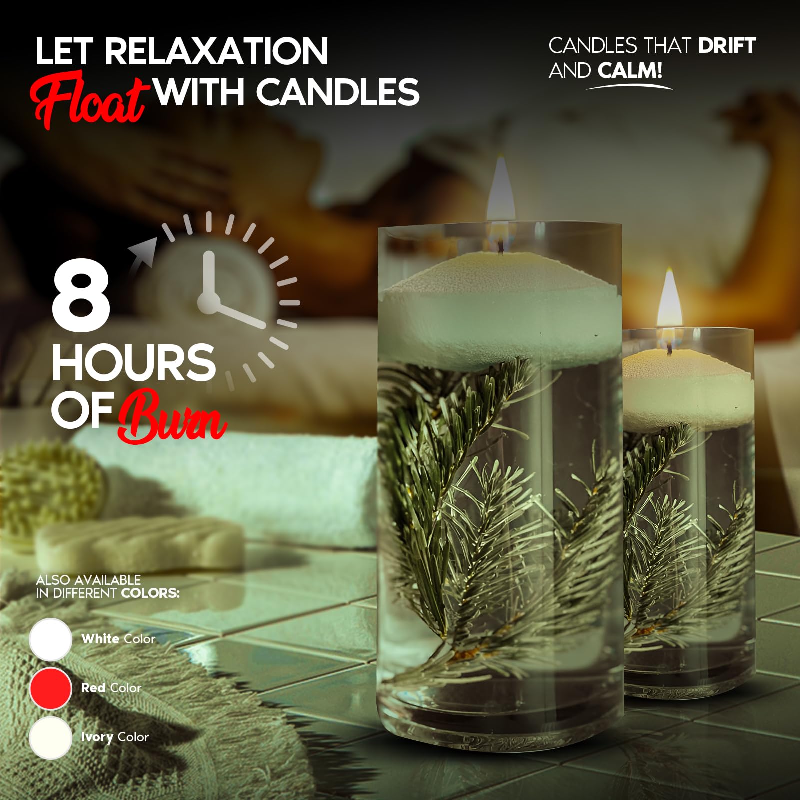 Candle Charisma Velas flotantes (marfil, 36 piezas)