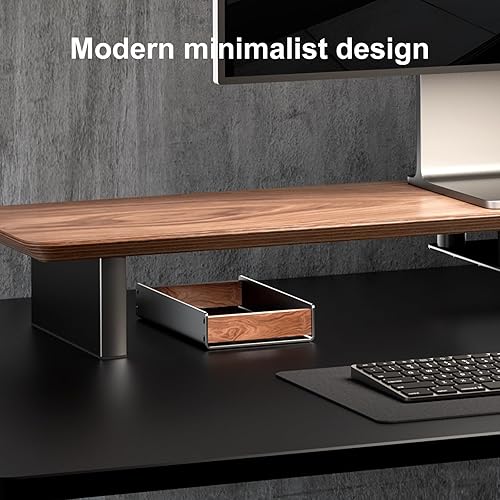 Miniatura 7 de UPERGO Bandeja organizadora de escritorio para oficina en casa, bandeja organizadora de escritorio de nogal para llaves, bolígrafos, reloj