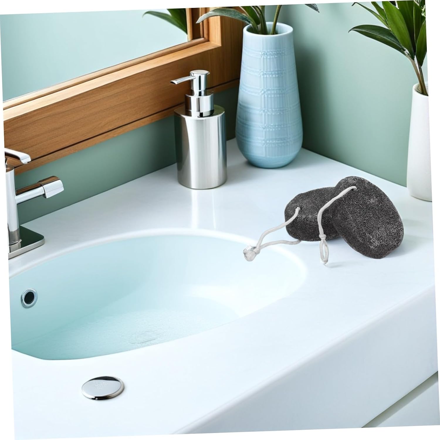 Levemolo 2pcs Natural Pumice Stone Foot Scrubber for Feet Hard Skin Removal and Exfoliation Easy Maintenance Stone Tool for Spa and Home Use