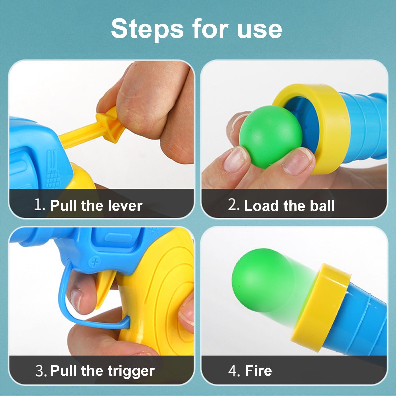 KASESSS 2Pcs Cat Toy Plush Ball Launching Gun, Training Cat Ball Launcher - Image 3