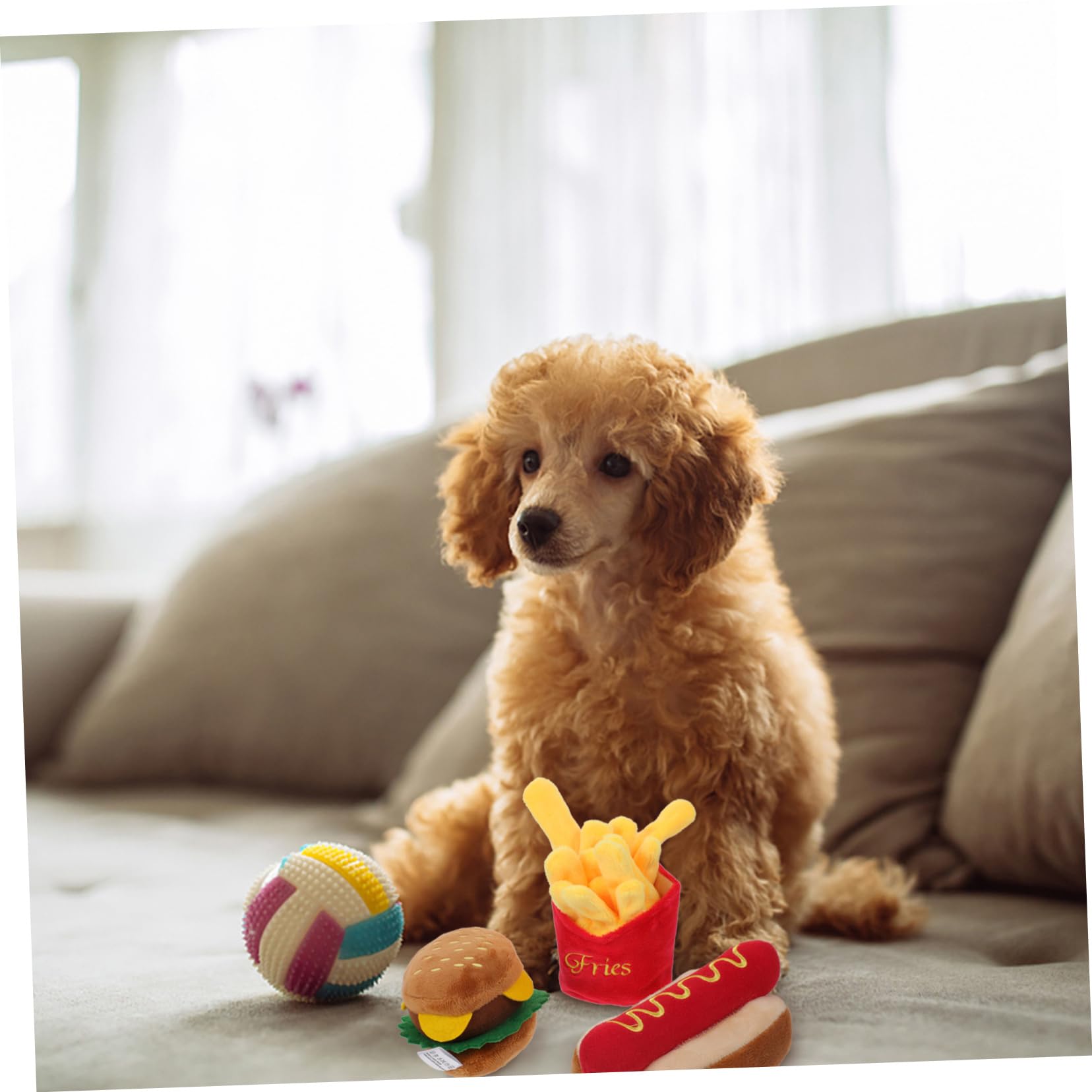 IMIKEYA Jouet Résistant Nourriture Peluche pour Rouge en Chien et Imitation à Morsure la Mâcher Animaux de Compagnie Lors de Jeux de Traction