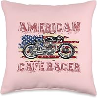 Vista 4 de American Cafe Racer Motorcycle Apparel and Merch American Cafe Racer Biker Men Women Adult Teens Boys Girls Throw Pillow, 18x18, Multicolor