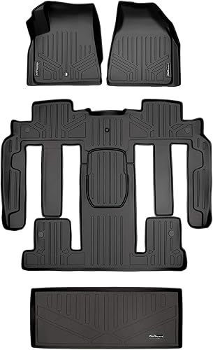 MAXLINER - Juego de revestimientos de 2 filas y de carga de ajuste personalizado detrás de la tercera fila, color negro, compatible con GMC Acadia