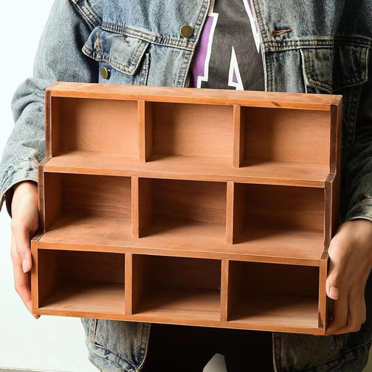 VICASKY Display Rack Figures and Collectibles Multi Storage Shelf Organizer Vintage Style and Easy to Clean for Home Decoration and Giving