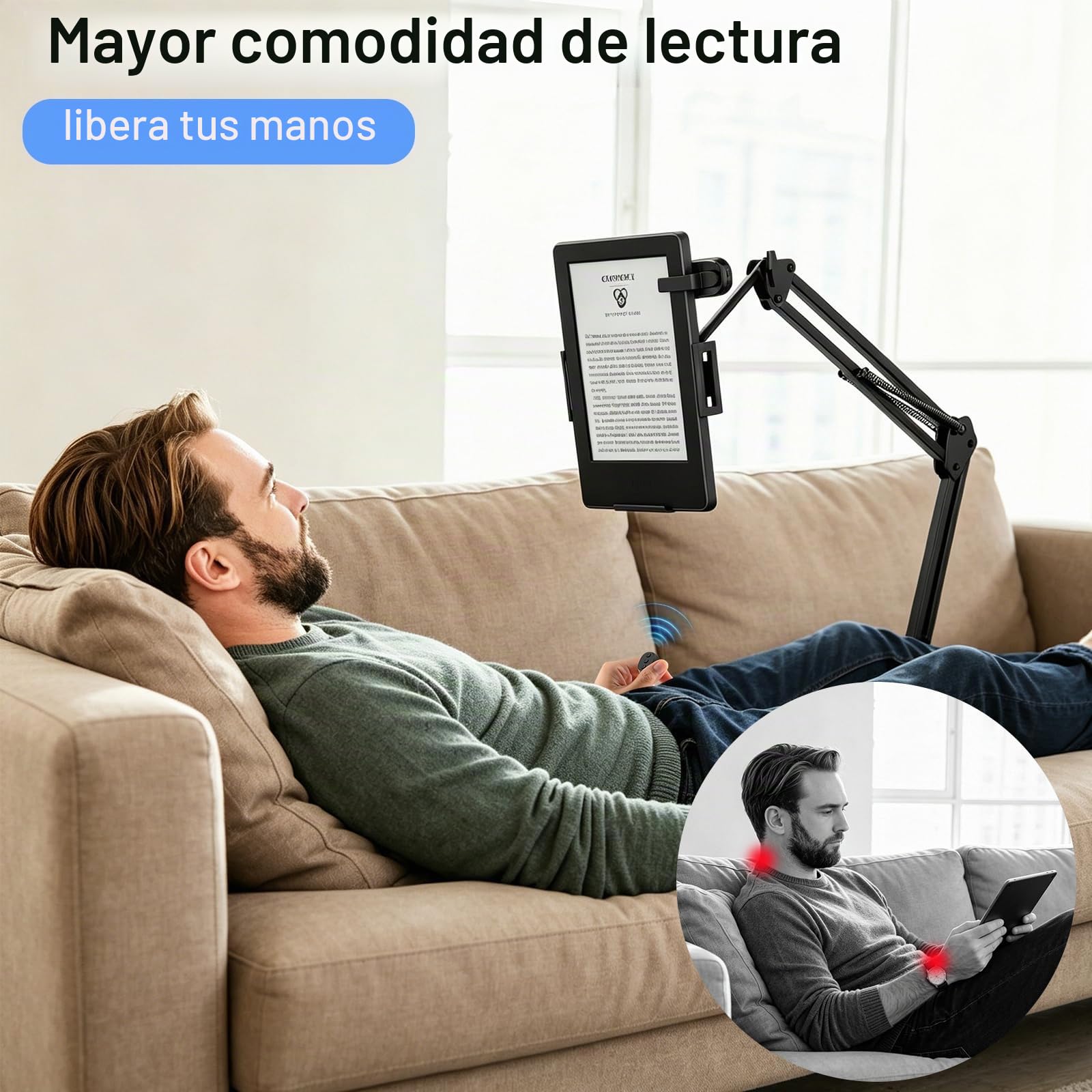Mando a Distancia para Pasar Páginas y Disparar la Cámara de Forma Remota,Anillo de Desplazamiento para Pasar Páginas, Compatible con Kindle, Tolino, iPhone,Teléfonos Android y Tabletas