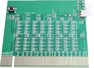 Scheda di Test PCIe 16X, Efficiente Strumento Diagnostico della Scheda Madre con Luce per il Rilevamento Rapido dei Guasti, Include Cavo di Tipo C